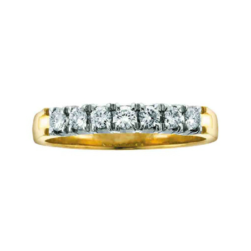 14kt yellow gold with 7 diamonds