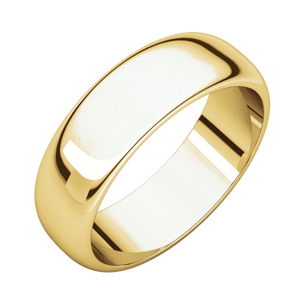 14kt Yellow 6mm Half Round Band